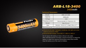 Fenix 18650 - 3400mAh - Acumulator - ARB-L 18-3400